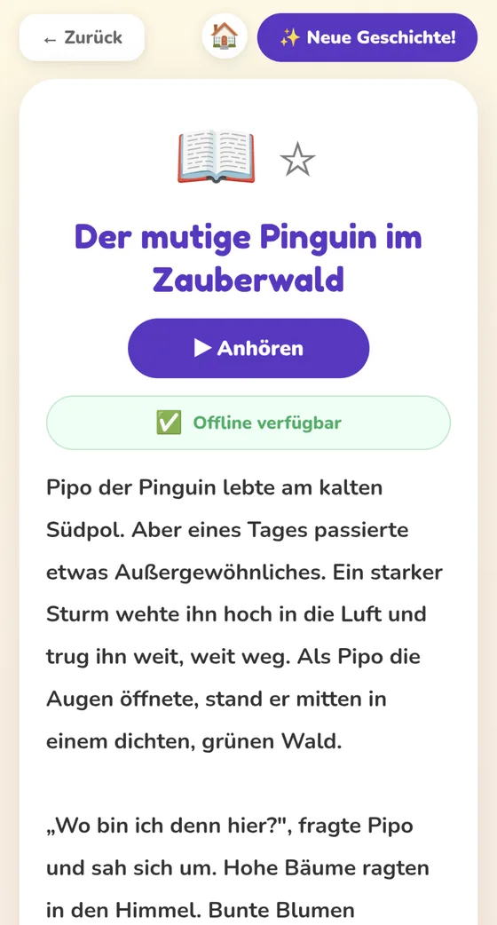 Eine Geschichte zum Anhören in Lumimo