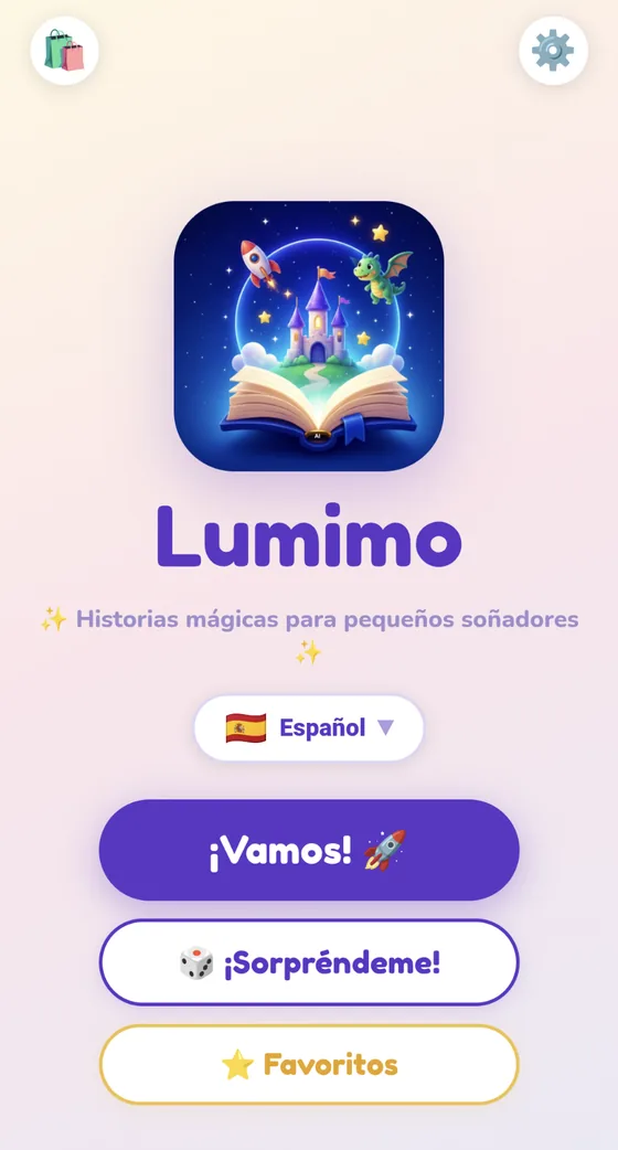 Pantalla de inicio de Lumimo